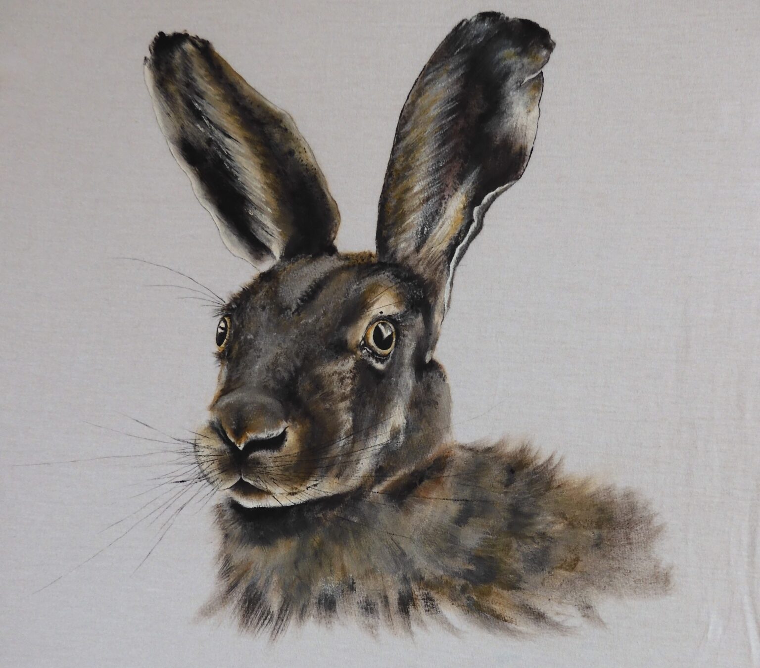 Watercolour painting of a hare by Hanne Mareike Müller